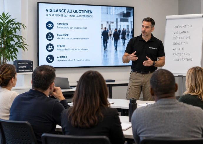 Formation à la prévention des risques terroristes et aux comportements adaptés
