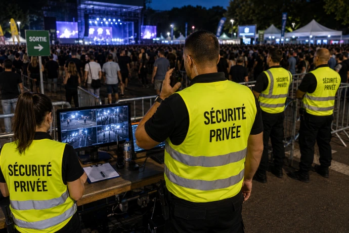 Surveillance d’un événement par une équipe de sécurité