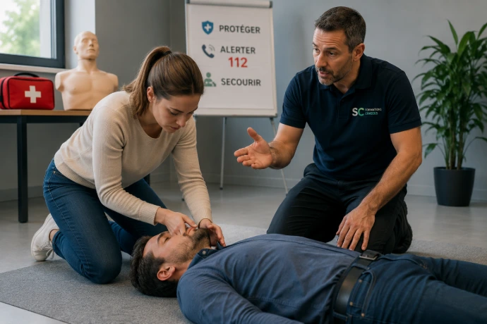 Formation aux gestes de premiers secours avec mise en situation