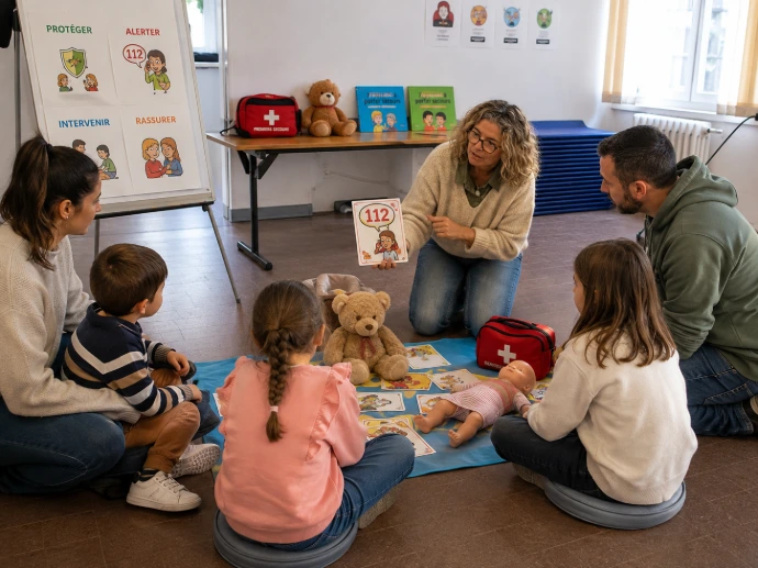 Apprentissage de la réanimation lors d’une formation en famille