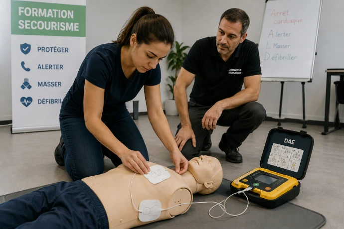 Formation à l’utilisation du DAE avec réanimation cardio-pulmonaire