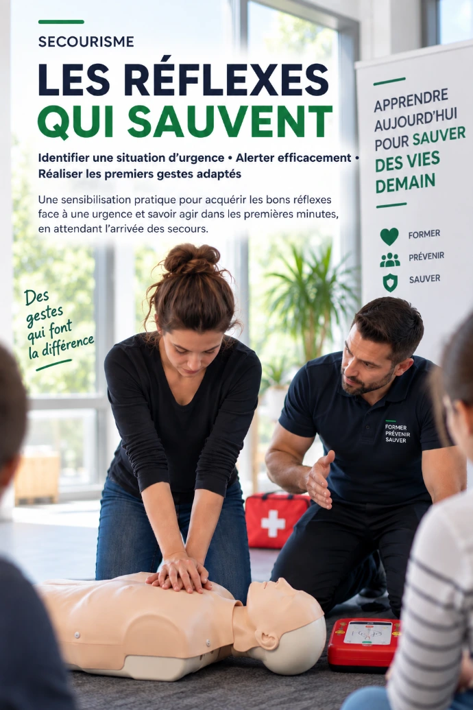 Formation Les Réflexes Qui Sauvent avec exercices pratiques de secourisme